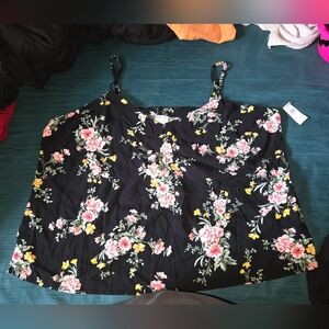 Old Navy Black Floral Top